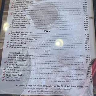 menu