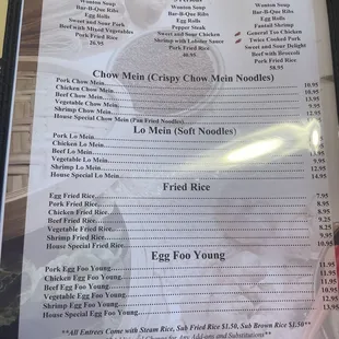 menu