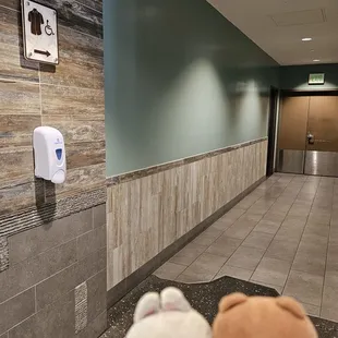 Men&apos;s Restroom on one side of the food court