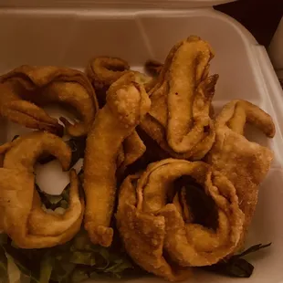 Cream cheese won tons yum!!