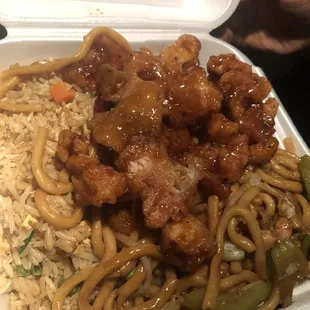 The orange chicken plate 9/10 delicious 11/22/21