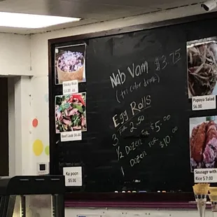 Menu behind register