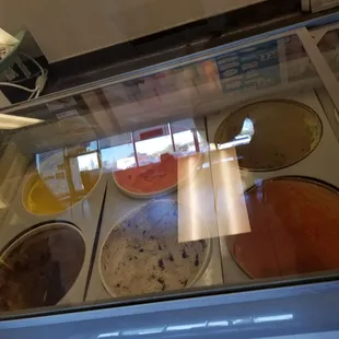 You scream I scream ICE CREAM! Different flavors of ice cream.