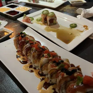 Asia roll, passion roll and snow mountain roll