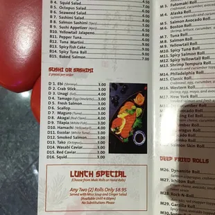 Sushi menu 1
