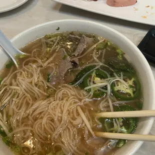 P1. Beef pho with chili paste