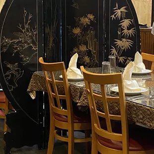 Restaurant seating area.