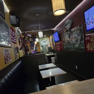 Back side towards the bathrooms are on the right at the end of the hall here