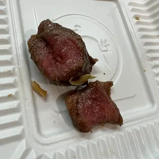 Raw beef in the chow mein