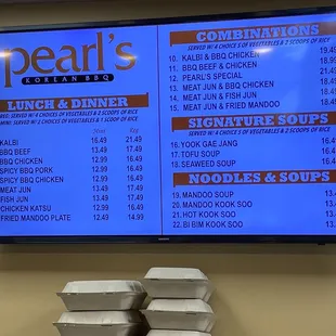 menu and prices