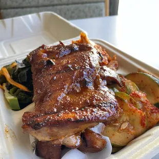 Spicy BBQ Chicken with light sauce (mini no rice).