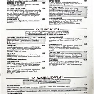 Front of menu