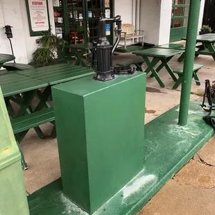 Front of the restaurant. They really did a great job turning a gasoline station into an eclectic eatery.