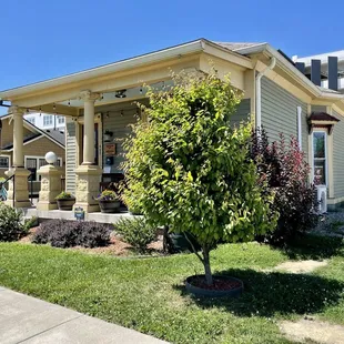 the front of the building