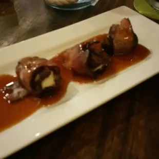 Goat Cheese Stuffed Dates Wrapped