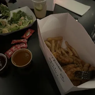 Delicious tenders and a Caesar salad!