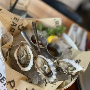 East and West Coast oysters