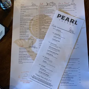 Happy hour menu with regular menu