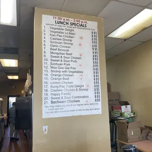 Lunch menu: January 2025