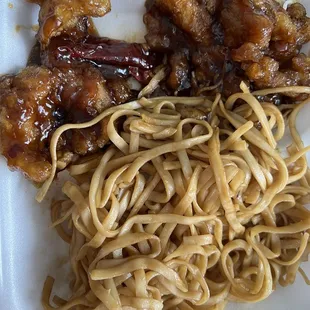 Orange Chicken and noodles
