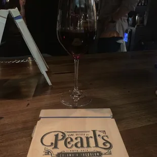 Wine and front of menu