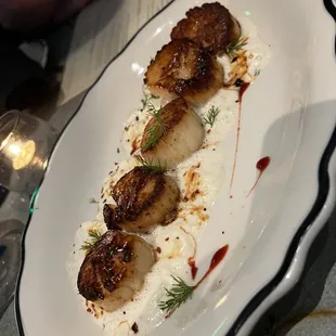 Scallops ($12 each) but so good
