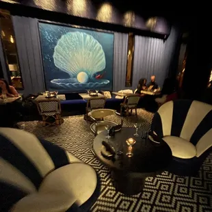 interior, sushi and sashimi