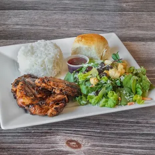 Made to order BBQ Chicken Marinated in Pearl's BBQ Sauce! Served with your choice of Steamed Rice, House Potato Salad, or House Salad