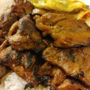 Bbq beef and chicken combo. Too much food! Lol