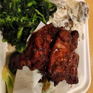 Small plate spicy bbq chicken plate