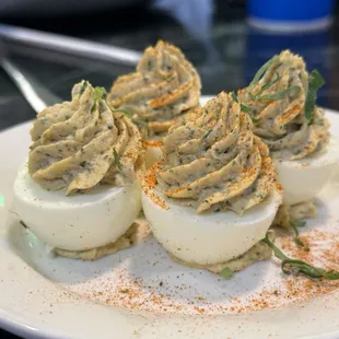 deviled eggs on a plate