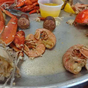Pearl's steam seafood platter. What a disgrace everything looked as though it has been around awhile.