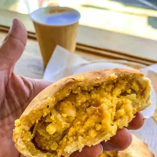 Breakfast Pie: Eggs, Sausage, Potato, Cheddar, Onions!