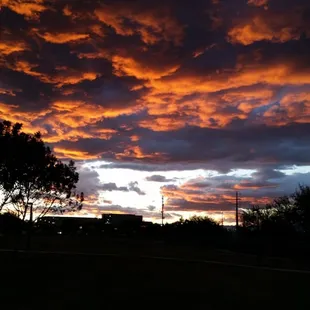 An awesome sundown over Pebble Park on a cloudy October 29 evening.