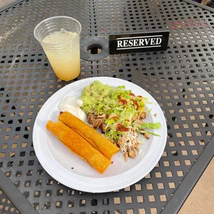 a plate of food on a table