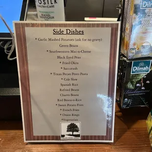 Sides Menu