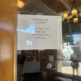 Holiday Hours