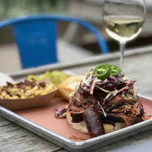 Pitmaster sandwich and side of Mac w/ bacon