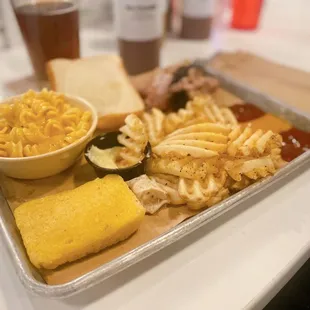 a tray of food on a table