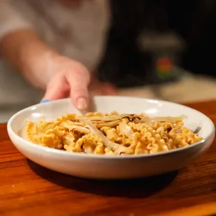 a bowl of food on a table