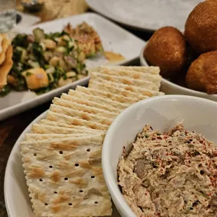 Smoked Tuna Dip // Fried Bread with Sea Salt // Seafood Salad