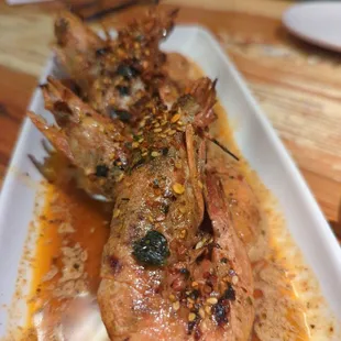 Grilled royal reds with kimchi butter