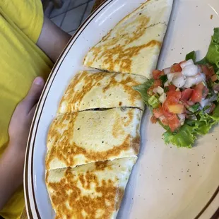 Beef and cheese quesadilla