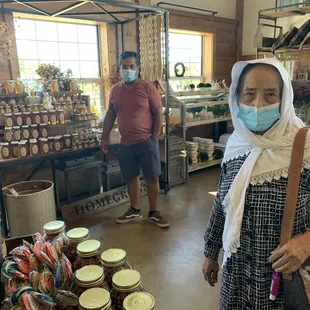 My wife Sabiha Sagri and son Tauqir Sagri in the store.