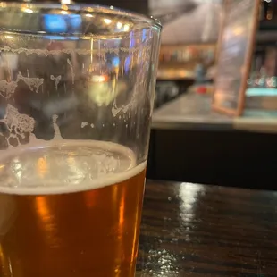 El Guapo craft beer at the bar.