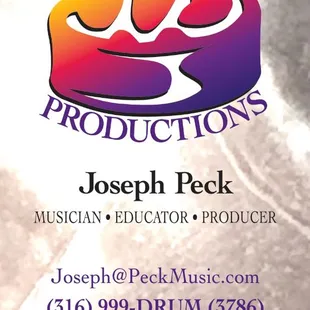 Peck Music Productions Business Card