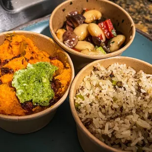 Sides: Yams, Heirloom Bean Salad, Dirty Rice