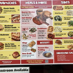 Full menu