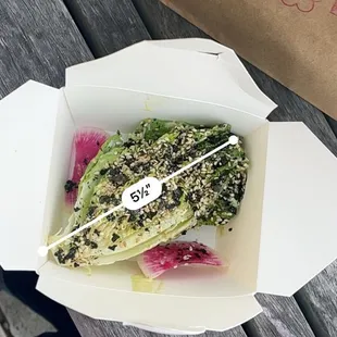 This little cutie is the little gem salad. It&apos;s tiny.