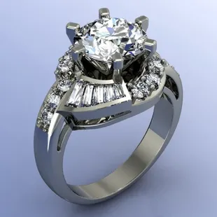 Peck's designed this Platinum wedding ring using CAD/CAM design services.
